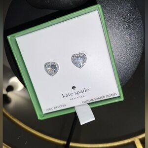 KATE SPADE My Love Cubic Zirconia Heart Stud Earrings - NWT